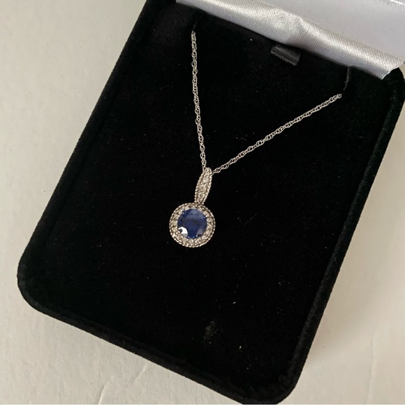 Kay Jewelers Sapphire Pendant Necklace w/ Original Bag, Box, and Inspection Info - Picture 5 of 10